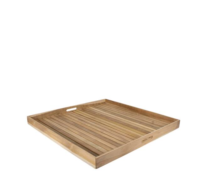 Tray square teak wood with handle 78x78x6cm FSC 100%