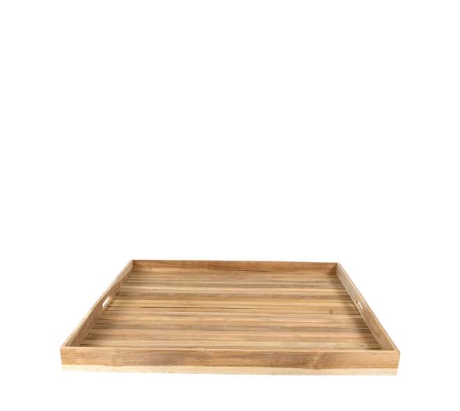 Tray square teak wood with handle 78x78x6cm FSC 100%