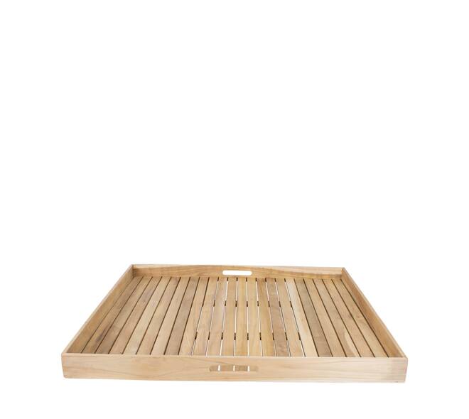 Tray square teak wood with handle 78x78x6cm FSC 100%