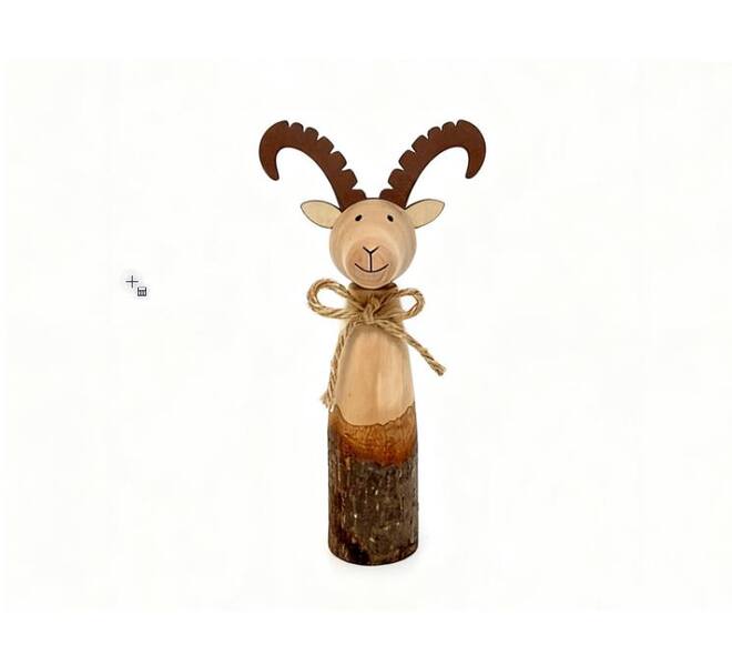 Figurine ibex pine wood 9.8x5x19cm FSC 100% - Natural