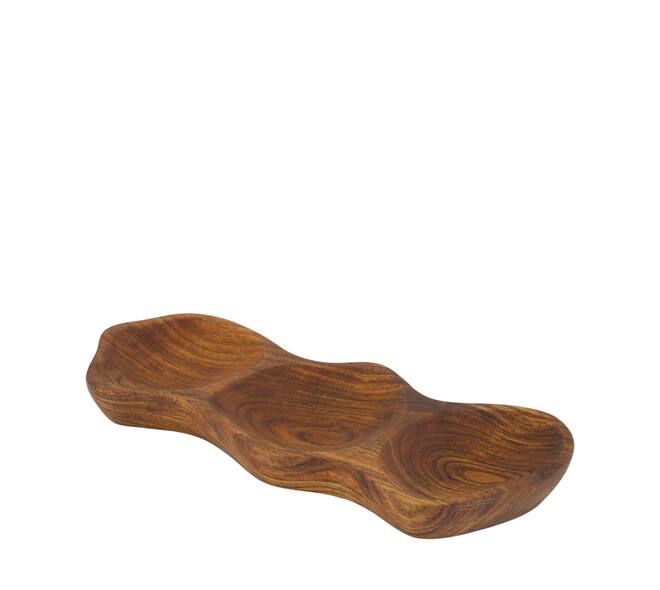 Bowl organic acacia wood 38x15x4cm FSC 100% - Natural