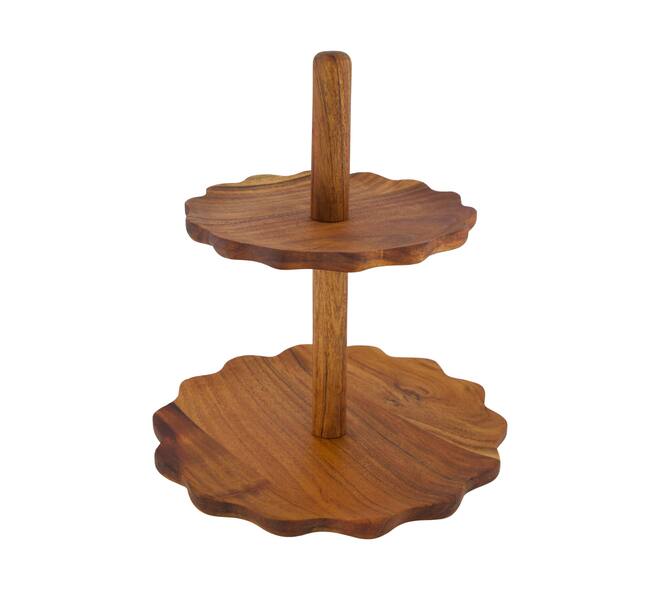  Etagiere round acacia wood 28x28x31.5cm KD FSC 100% - Natural