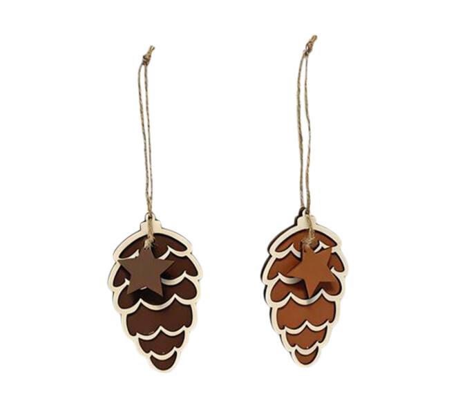 Hanger pinecone plywood 6x0.4x11cm C/2 FSC 100%