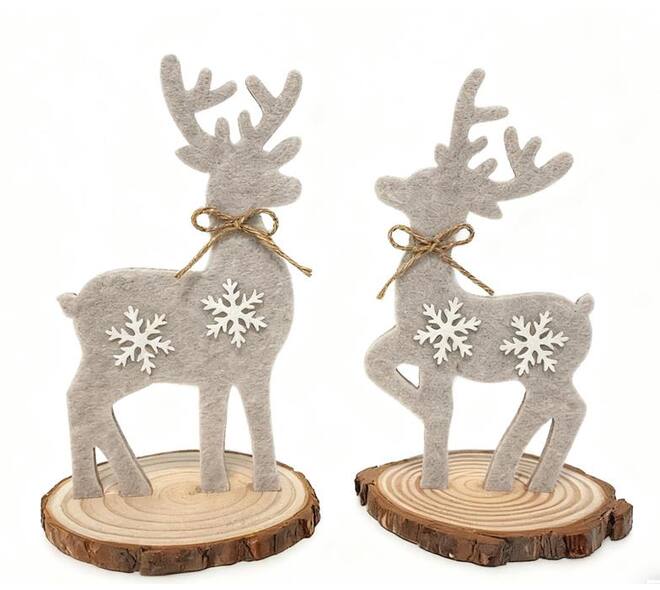 Figurine reindeer pine wood 17x17x27.5cm A2 FSC 100% - Grey