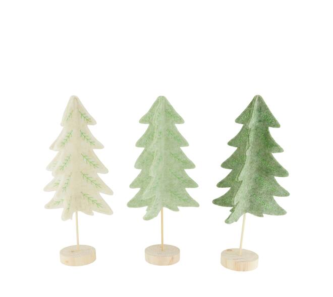 Figurine tree felt pine wood on stand 17x7.8x34.5cm C3 FSC 100% - Green