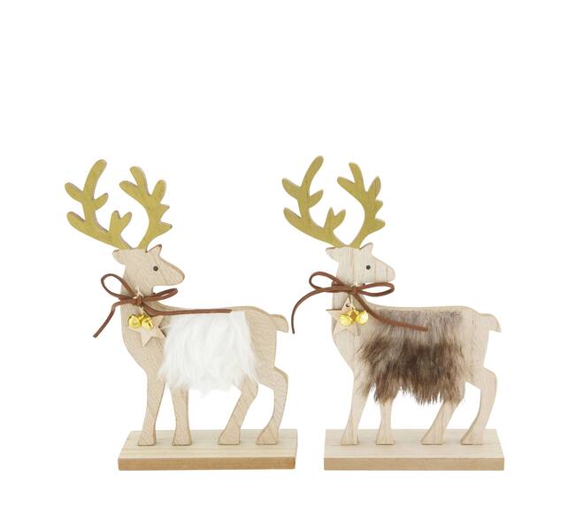 Figurine reindeer mdf 14.5x5x21cm C/2 FSC Mix 100%