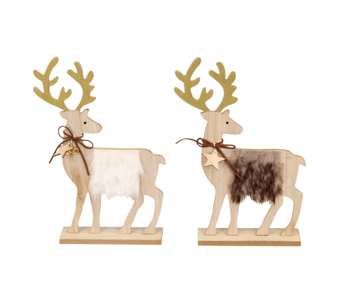 Figurine reindeer mdf 22x6x31cm C2 FSC Mix 100% - Natural