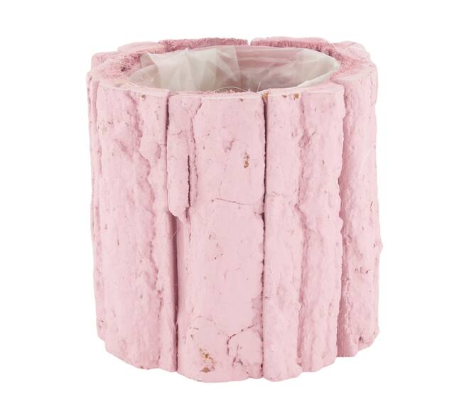 Planter round poplar wood with plastic 9x9x9cm FSC 100%