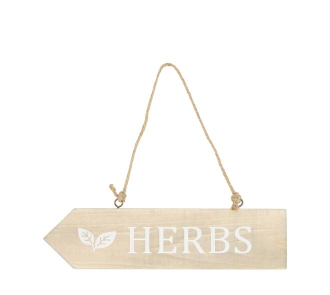 Sign herbs poplar wood with hanger 28x1.5x7cm FSC Recycled 100%