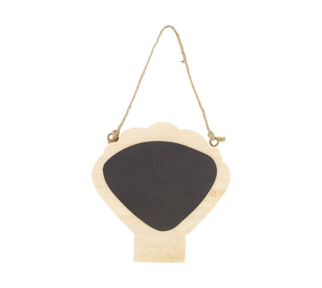 Sign shell blackboard poplar wood 18x18x1.8cm FSC Recycled 100% - Natural