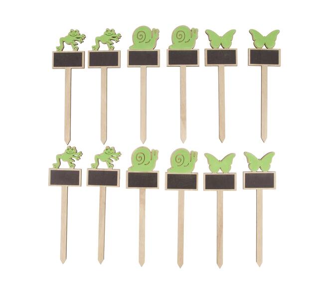 Blackboard plant marker poplar wood 7x0.8x25cm 12pc A/3 FSC 100%