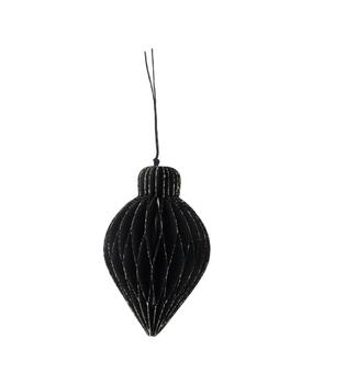 Hanger paper with glitter 8x8x12cm - Black