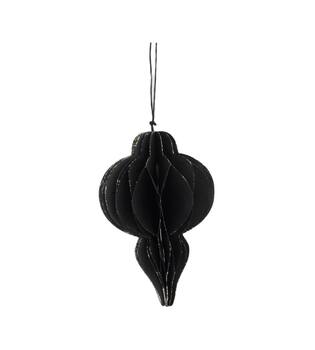 Hanger paper with glitter 8x8x12cm - Black
