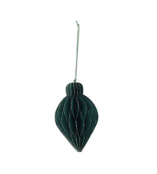 Hanger paper with glitter 8x8x12cm - Green