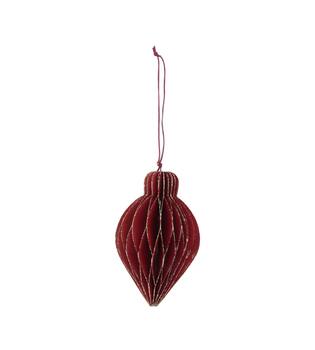 Hanger paper with glitter 8x8x12cm - Red