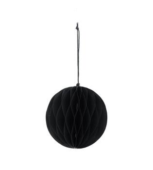 Bauble paper with hanger 10x10x10cm - Black
