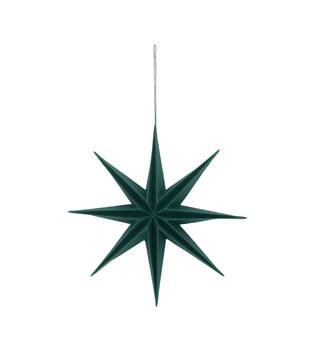 Hanger star paper 30x30x6.5cm - Green