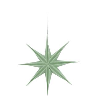 Hanger star paper 30x30x6.5cm - Green