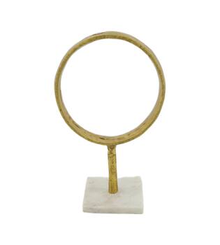 Statue ring aluminium on stand 21x11.5x34cm