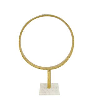 Statue ring aluminium on stand 29x11.5x43cm