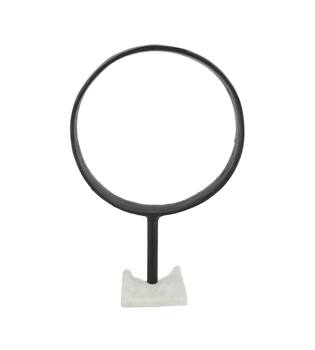 Statue ring aluminium on stand 29x11.5x43cm