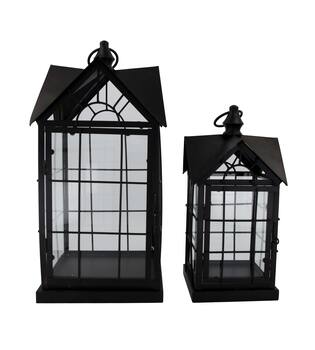 Lantern metal 23.5x23.5x46cm S2 - Black