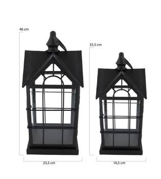 Lantern metal 23.5x23.5x46cm S2 - Black