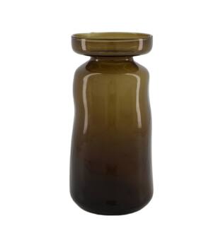 Vase glass 12x12x24cm - Brown
