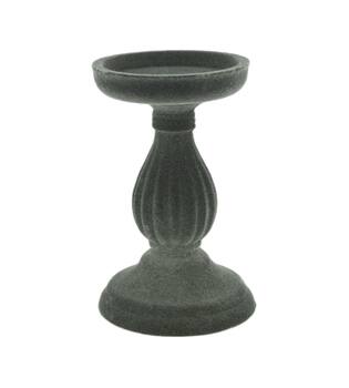 Pillar candle holder velvet mdf 10.7x10.7x17cm