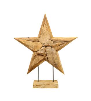 Star erosion wood on stand 78x14x88cm - Natural