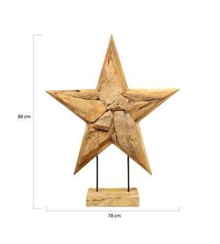 Star erosion wood on stand 78x14x88cm - Natural