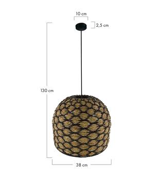 Ceiling light seagrass 38x38x30cm