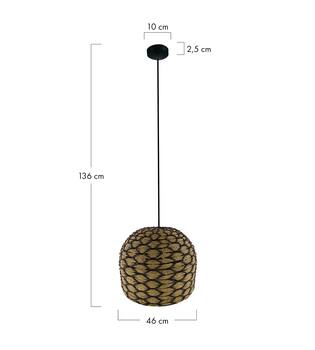 Ceiling light seagrass 46x46x36cm
