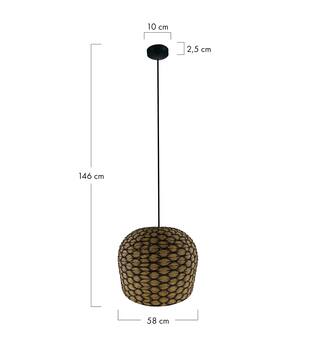 Ceiling light seagrass 58x58x46cm