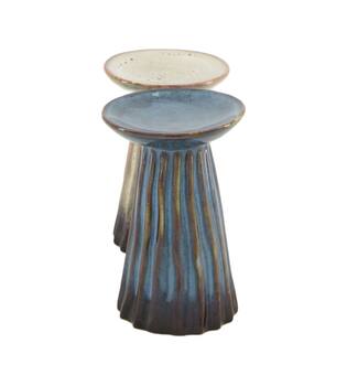 Pillar candle holder ceramic 8x8x11.9cm C2 - Grey