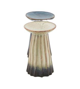 Pillar candle holder ceramic 8x8x11.9cm C2 - Grey