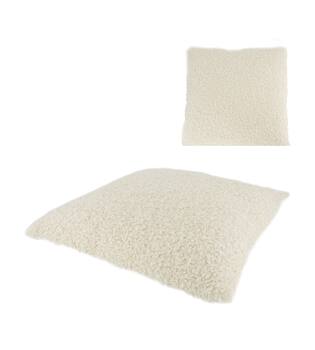 Cushion teddy polyester 45x45x8cm - White