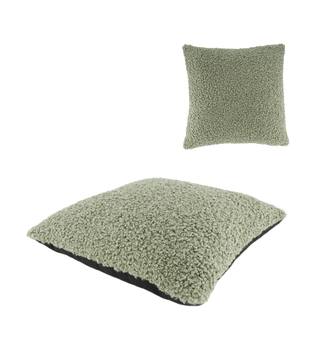 Cushion teddy polyester 45x45x8cm - Green