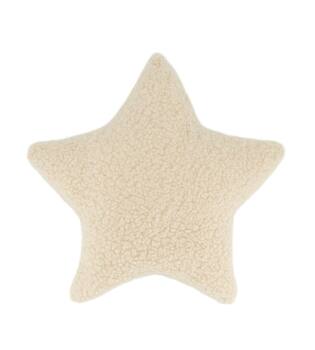 Cushion star teddy polyester 45x45x8cm - White