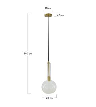 Ceiling light glass 20x20x40cm