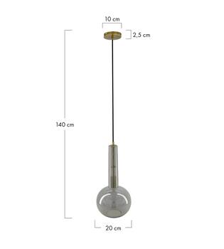 Ceiling light glass 20x20x40cm