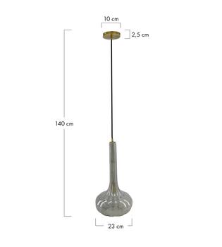 Ceiling light glass 23x23x40cm