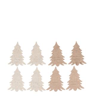 Tree cutlery holder felt 11x1x16cm 4pc C2 - Brown