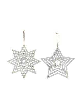 Hanger star plywood 28x0.5x28cm A2 - Silver
