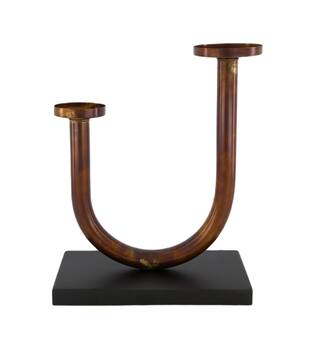 Pillar candle holder metal 24x12x31cm
