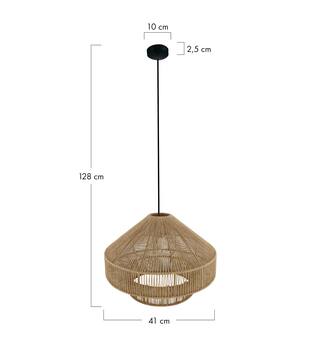 Ceiling light jute 41x41x28cm - Natural