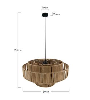 Ceiling light jute 50x50x26cm - Natural