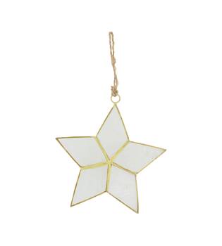 Hanger star capiz 12x12x1cm - Natural