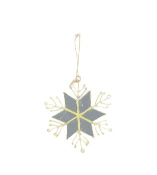 Hanger snowflake capiz 10x10x1cm - Grey