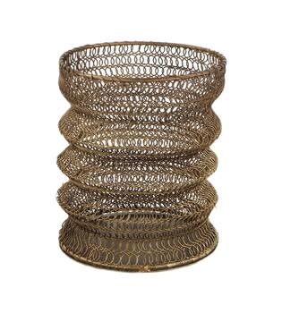 Pillar candle holder metal 13x13x17cm